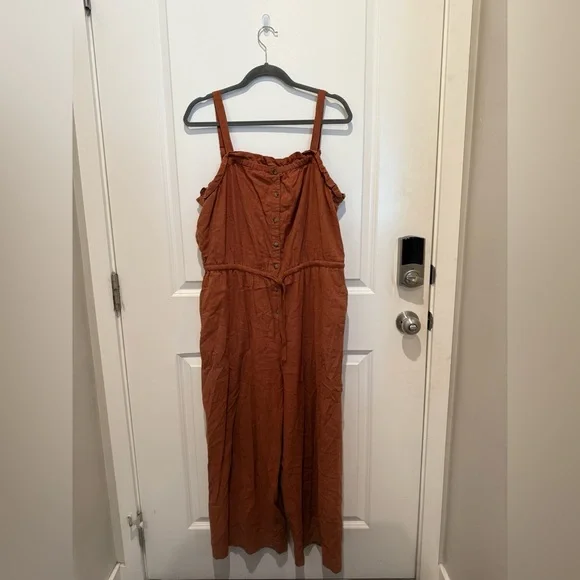 Toad & Co. Women’s Taj Hemp Sleeveless Jumpsuit Rust Size Large - Picture 2 of 10